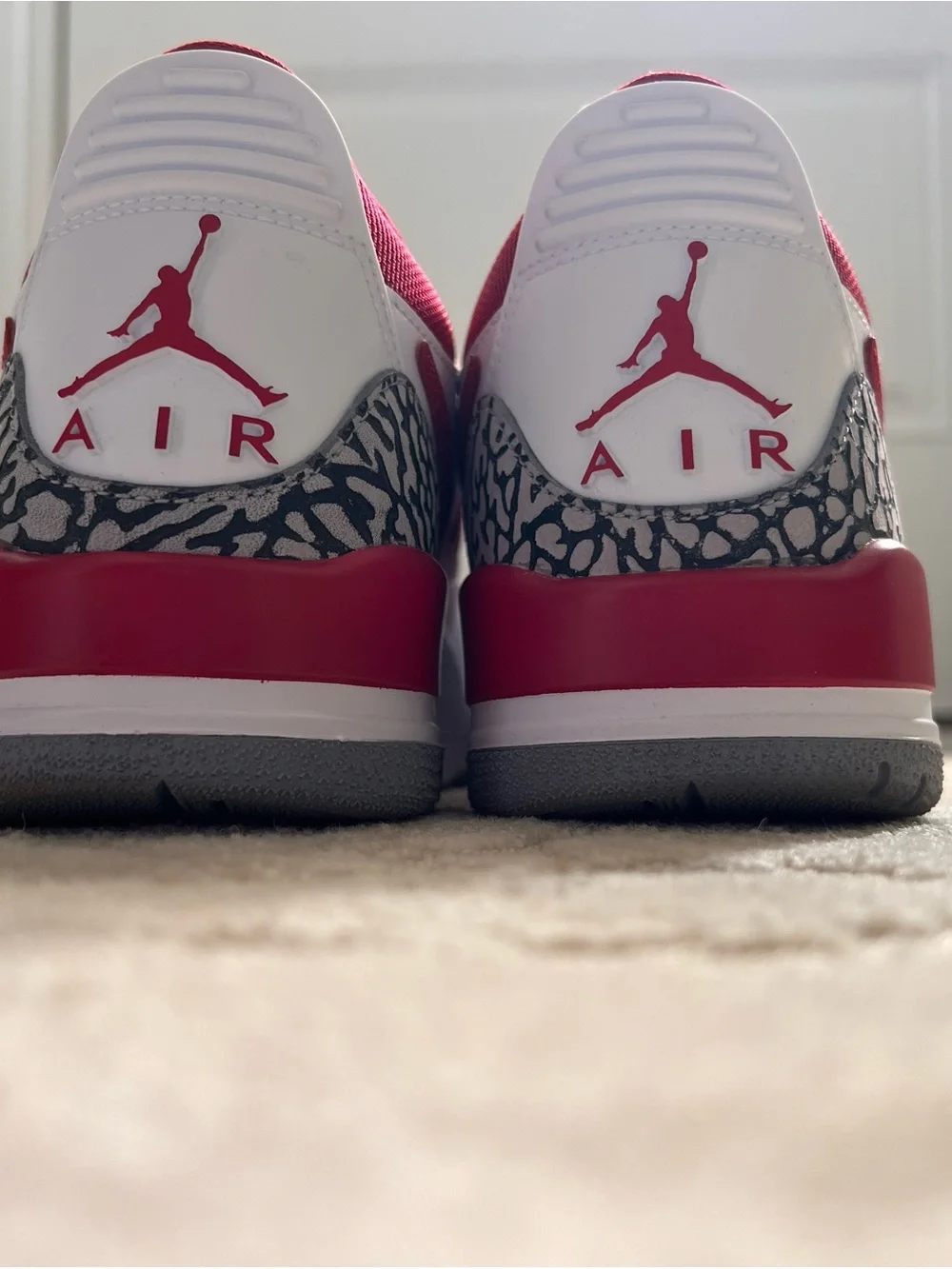 Nike White & Red Low-Top Sneakers with Elephant Print Accents